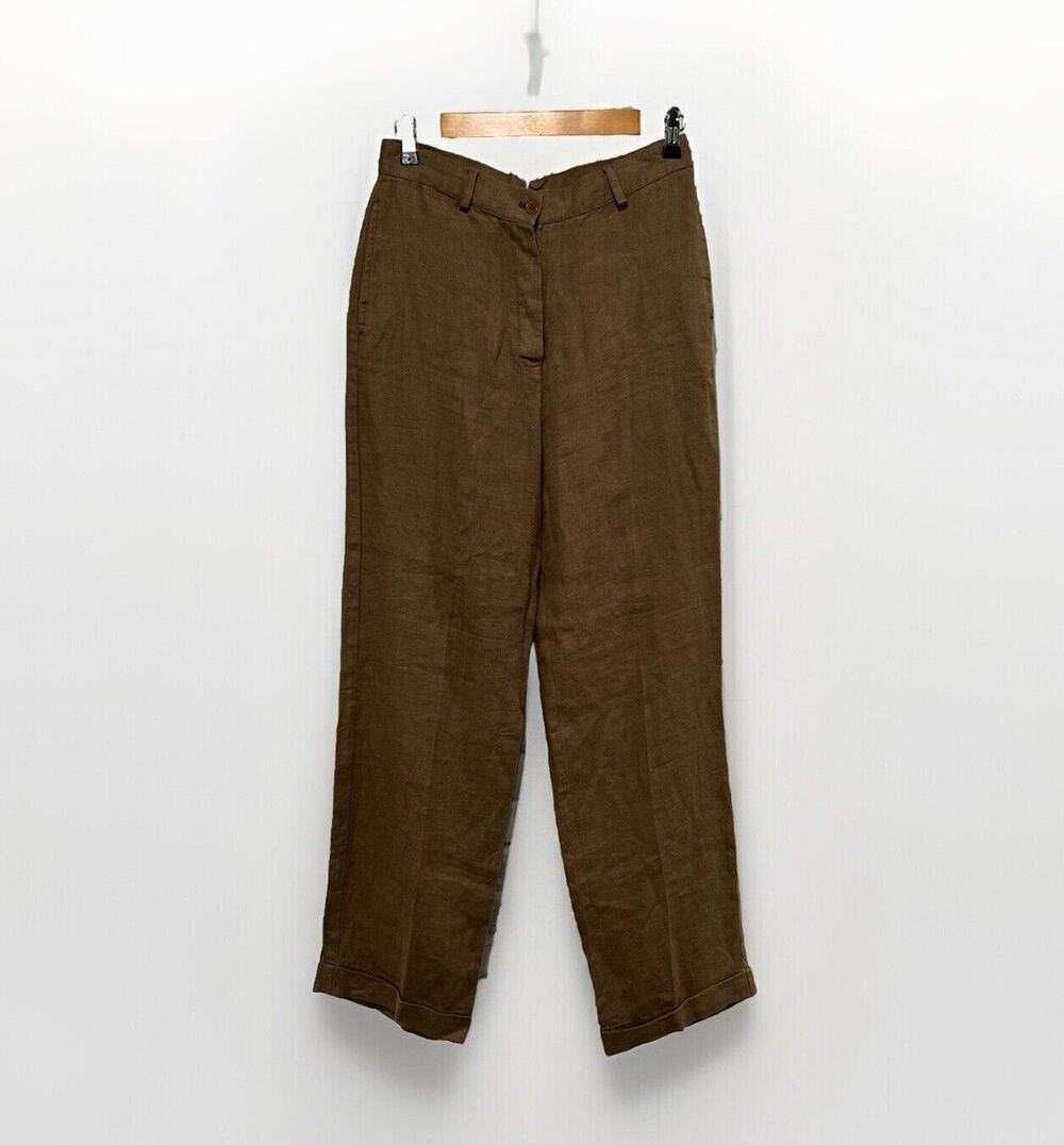 Vintage 90's Woman's The Limited High Rise Linen Trousers Size 8 Brown